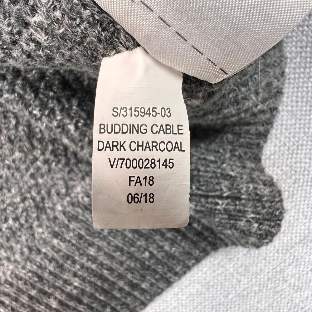 GAP‎ Budding Cable Knit Fisherman Sweater Men M Dark Charcoal Gray Cozy Normcore